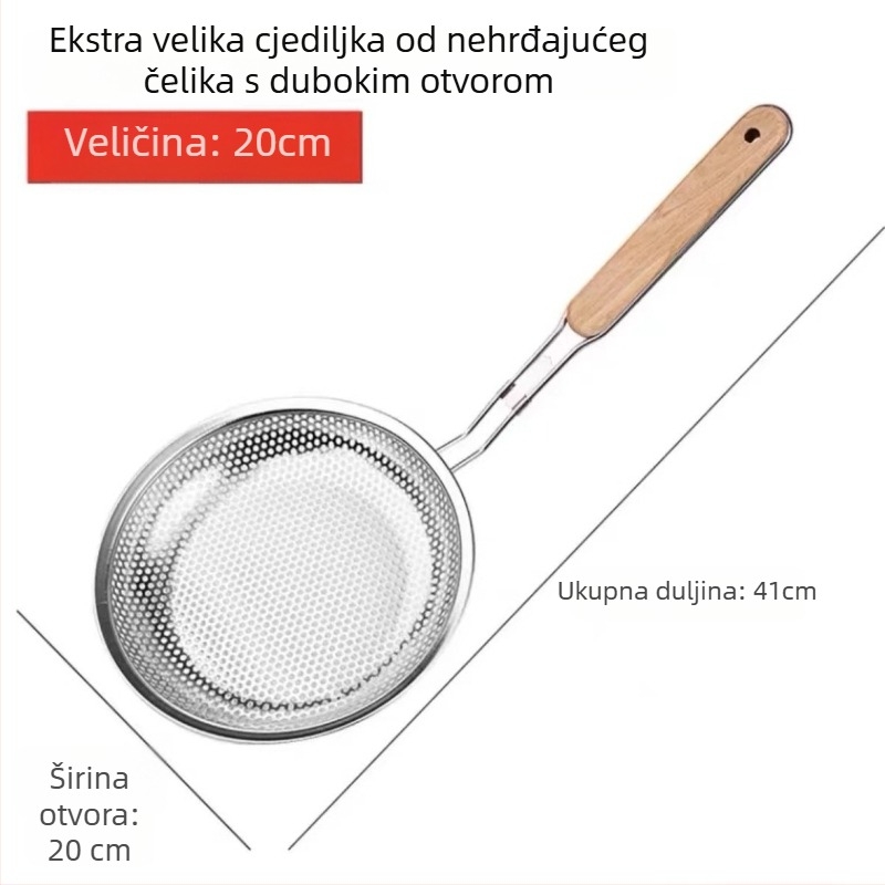 Nehrđajući čelik: žlica-filtr i sito za sojino mlijeko i sokove – ultra-fino filtriranje, kuhinjsko sito, odjeljak ulja za vrele lonce