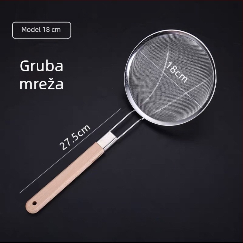 Nehrđajući čelik: žlica-filtr i sito za sojino mlijeko i sokove – ultra-fino filtriranje, kuhinjsko sito, odjeljak ulja za vrele lonce