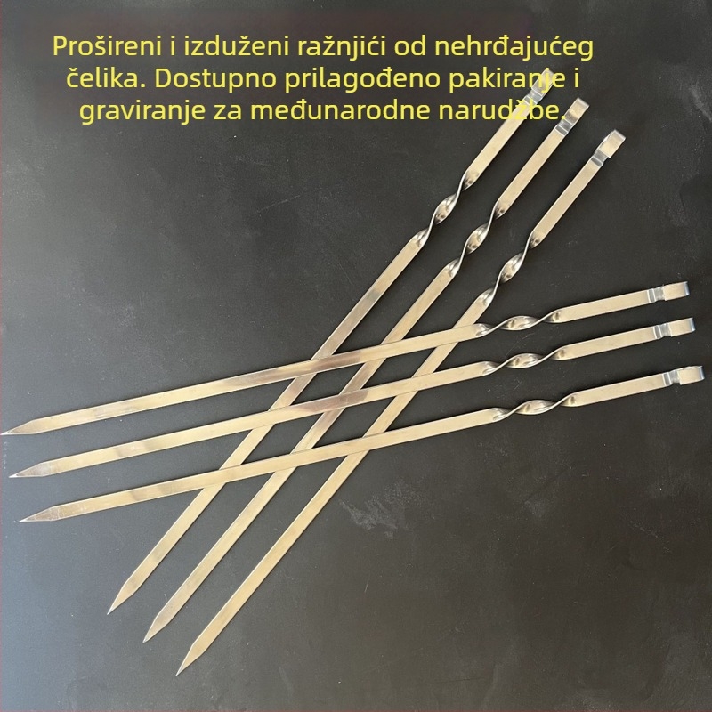 Nehrđajući čelični viseći roštilj za roštilj, ruske ražnjiće, glinena posuda, janjeći ražnjići, plosnati ražnjići, veliki ražnjići za izvoz