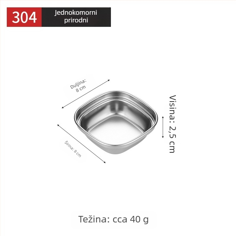 Korejskog stila mrežasti tanjur za umake, od nehrđajućeg čelika 304, zlatni završni sloj, kvadratni tanjur za dipove, pogodan za hot pot i roštilj, kampiranje.