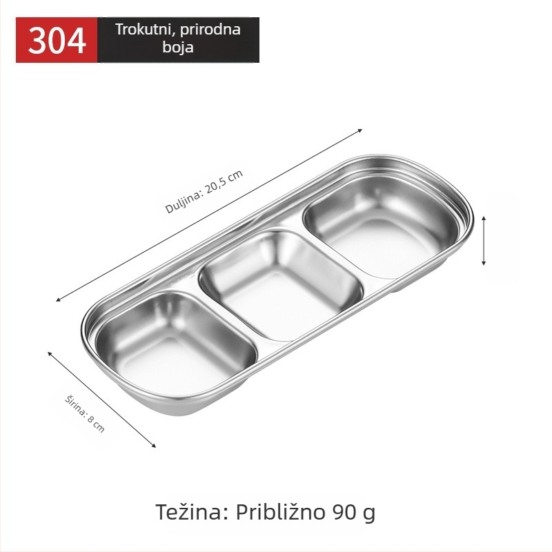 Korejskog stila mrežasti tanjur za umake, od nehrđajućeg čelika 304, zlatni završni sloj, kvadratni tanjur za dipove, pogodan za hot pot i roštilj, kampiranje.