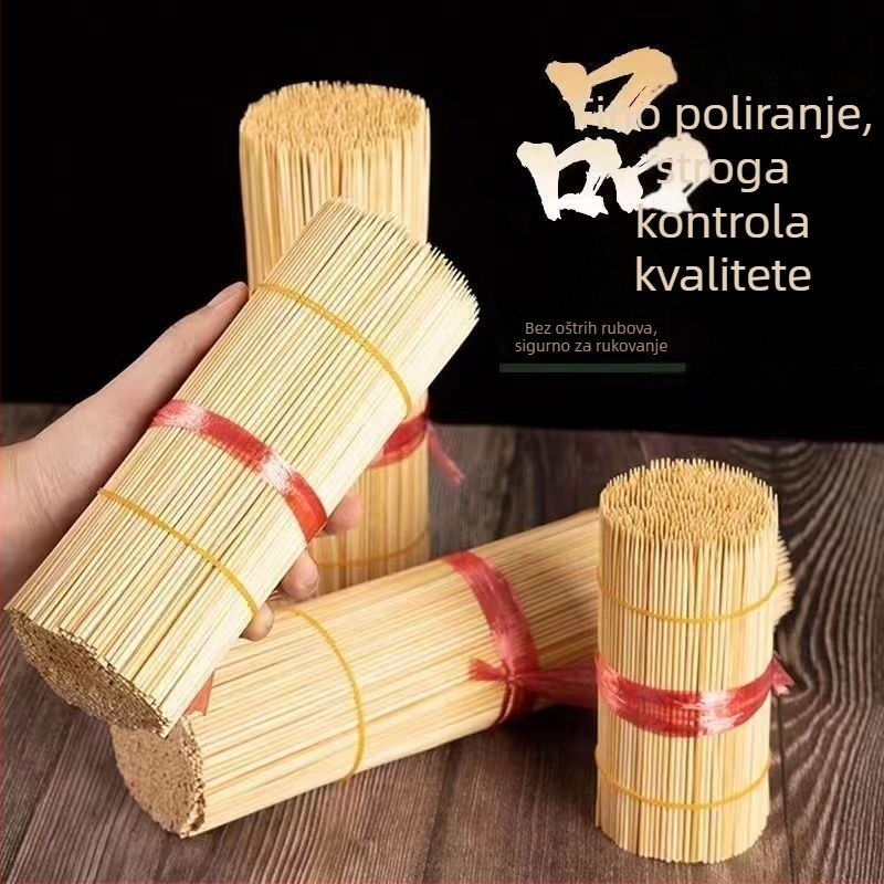 Jednokratni bambusovi štapići za roštilj dužine 15 cm: kobasice, hot dog, voće, užine i mesni ražnjići