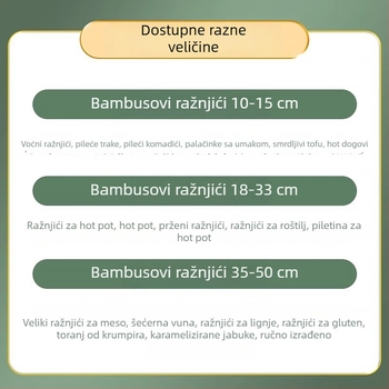 Jednokratni bambus štapići za roštilj, dugi bambus štapići, 5000 komada