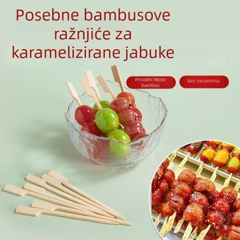 Bambusovi ražnjići za voće s karamelizacijom i za odén, jednokratni mini roštilj ražnjići, voćni ražnjići za roštilj