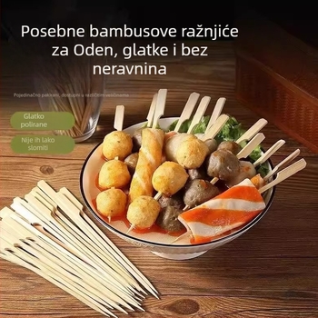Bambusovi ražnjići za voće s karamelizacijom i za odén, jednokratni mini roštilj ražnjići, voćni ražnjići za roštilj