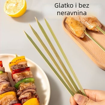 Japanskog stila zeleni bambus štapići za yakitori, plosnati i kutni štapići, zeleni bambus štapići za veleprodaju