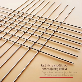 Nehrđajući okrugli ražnjići bez magnetizma za janjeće meso – vanjski roštilj ražnjići