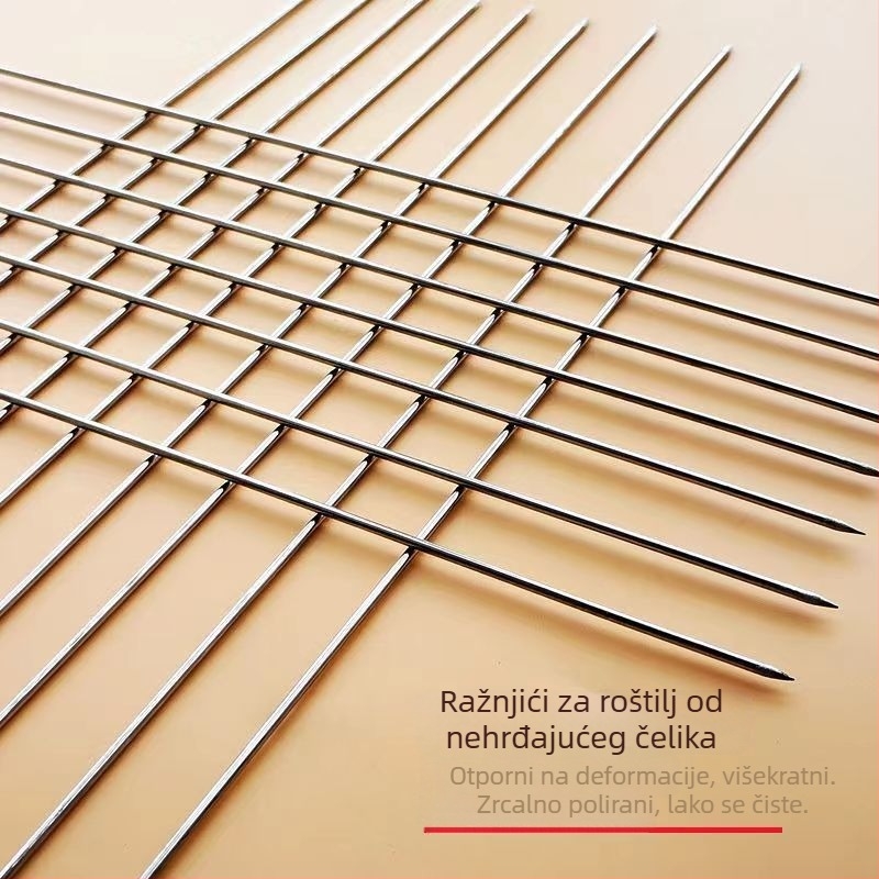 Nehrđajući okrugli ražnjići bez magnetizma za janjeće meso – vanjski roštilj ražnjići