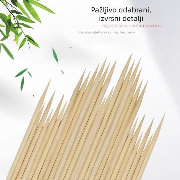 Jednokratni bambus štapići za roštilj, voćni štapići i karamelizirano voće.
