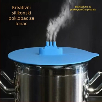 Silikonska poklopca za lonac s ventilacijom pare, sprječava preljevanje, otporna na visoke temperature, silikon za hranu