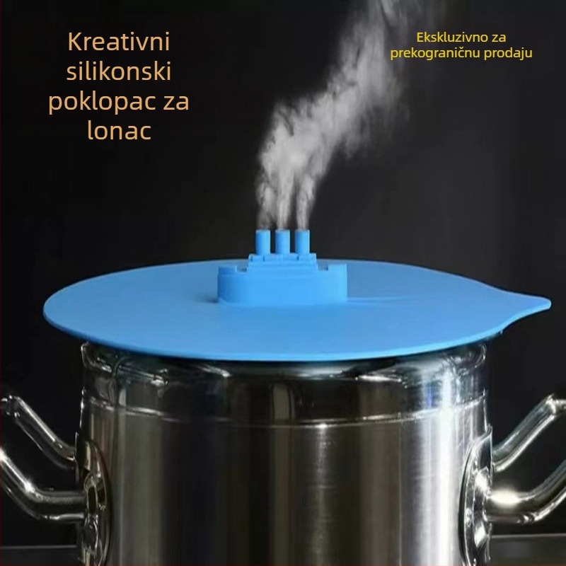 Silikonska poklopca za lonac s ventilacijom pare, sprječava preljevanje, otporna na visoke temperature, silikon za hranu