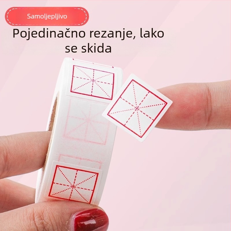 Ispravne naljepnice i vježbenice za osnovnoškolce s četverokutnom mrežom za pisanje kineskih znakova, pinyin i engleskih slova