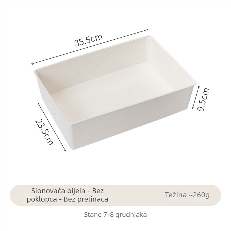 Plastični organizator za pohranu donjeg rublja s ladicama – grudnjaci, gaće i čarape – veliki kapacitet