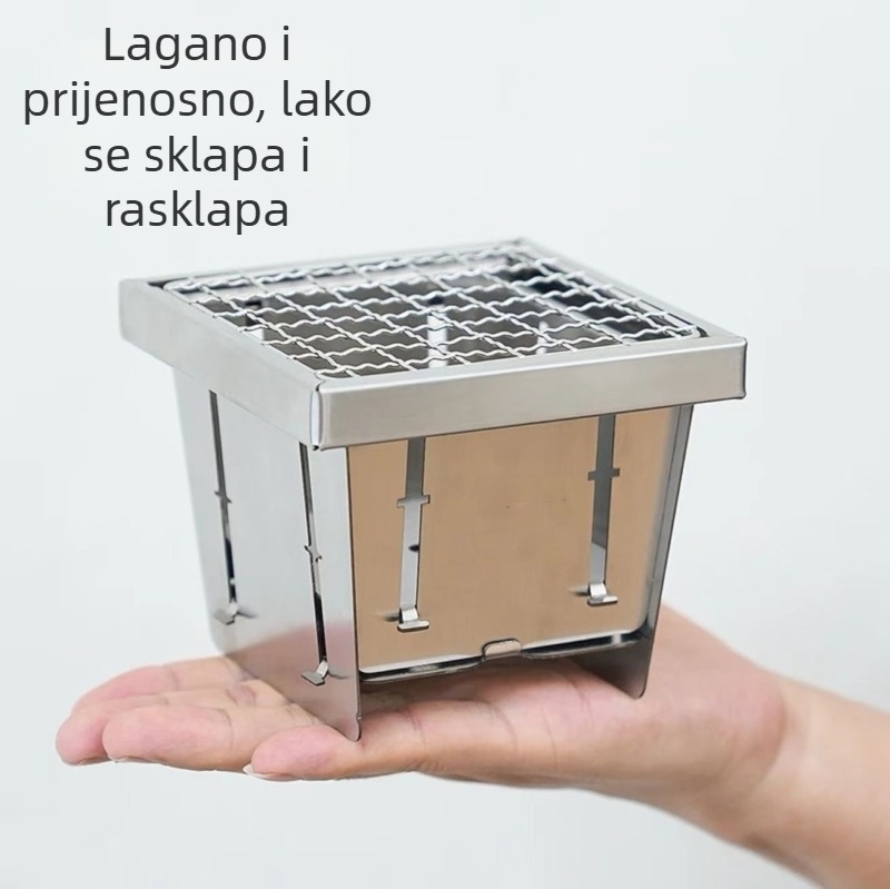 Unaprijeđeni džepni lonac za čaj, prenosni sklopivi roštilj od nehrđajućeg čelika za unutarnju i vanjsku upotrebu