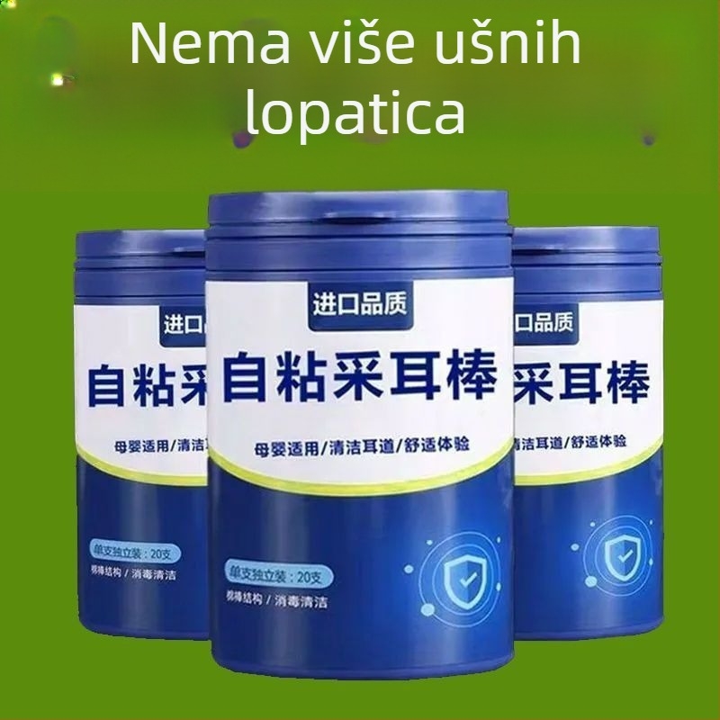 Jednokratni ljepljivi set za čišćenje ušiju sa žlicama za uši i pamučnim štapićima