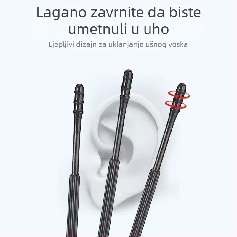 Jednokratni ljepljivi set za čišćenje ušiju sa žlicama za uši i pamučnim štapićima
