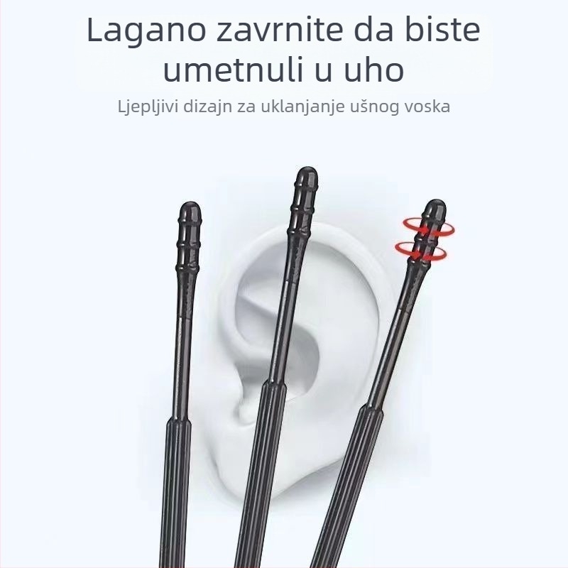 Jednokratni ljepljivi set za čišćenje ušiju sa žlicama za uši i pamučnim štapićima