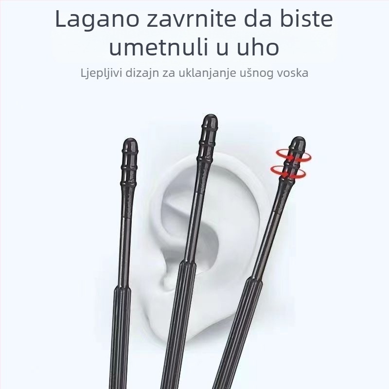 Jednokratni ljepljivi set za čišćenje ušiju sa žlicama za uši i pamučnim štapićima