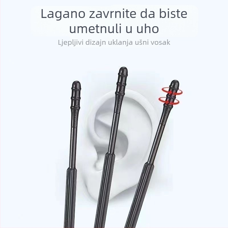 Jednokratni ljepljivi set za čišćenje ušiju sa žlicama za uši i pamučnim štapićima