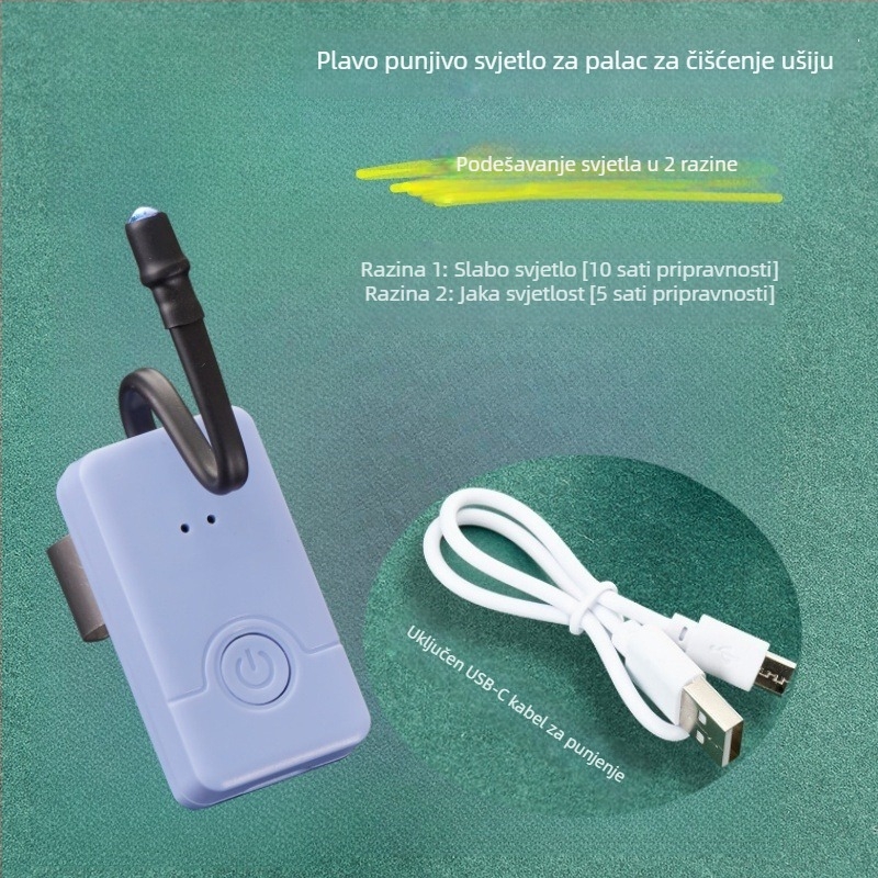 Prenosna ručna LED lampica s digitalnim zaslonom za čišćenje uha i endoskopskim alatom