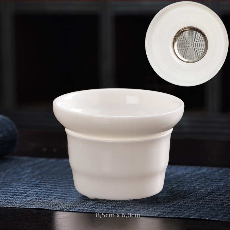 Porcelanski čajni filter s nijansom mliječne jade, integrirani filter i Gong Dao šalica, pribor za čajnu set