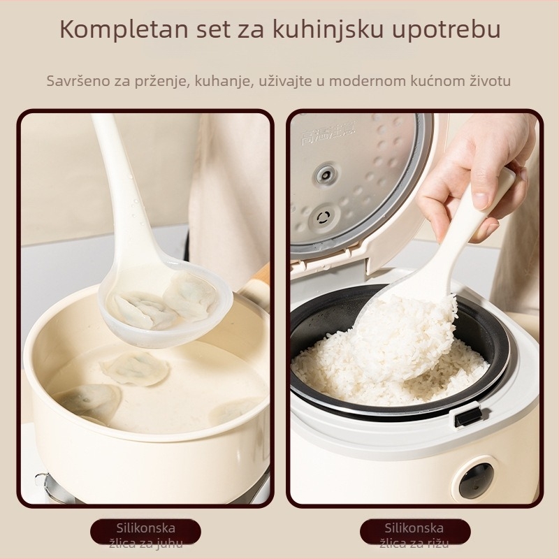 Set silikonskih spatula i žlica za kuhanje — neprianjajući, otporan na visoke temperature, nesklizavajući, zaštita od opeklina, potpuni kuhinjski set