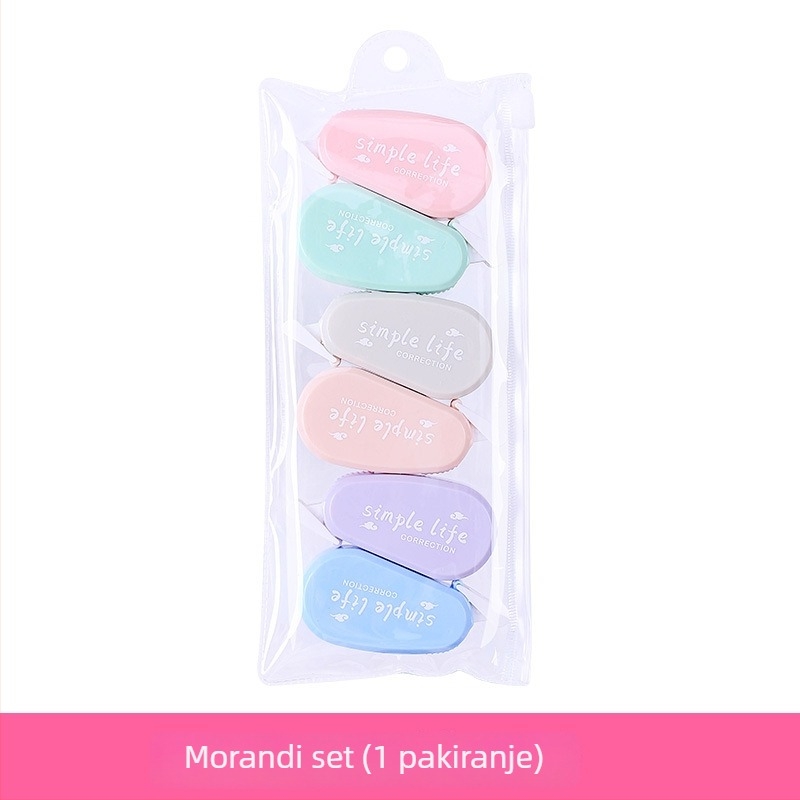 Morandi inspirirana korektivna traka, prozirna, mini, djevojački dizajn srca, prenosiva za učenike, set od 6 kom