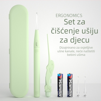 Dječji LED set za čišćenje uha – žličice za uši sa svjetlom, pinceta i povećalo