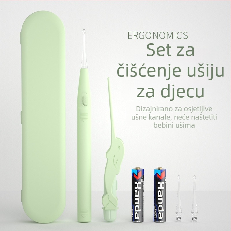 Dječji LED set za čišćenje uha – žličice za uši sa svjetlom, pinceta i povećalo