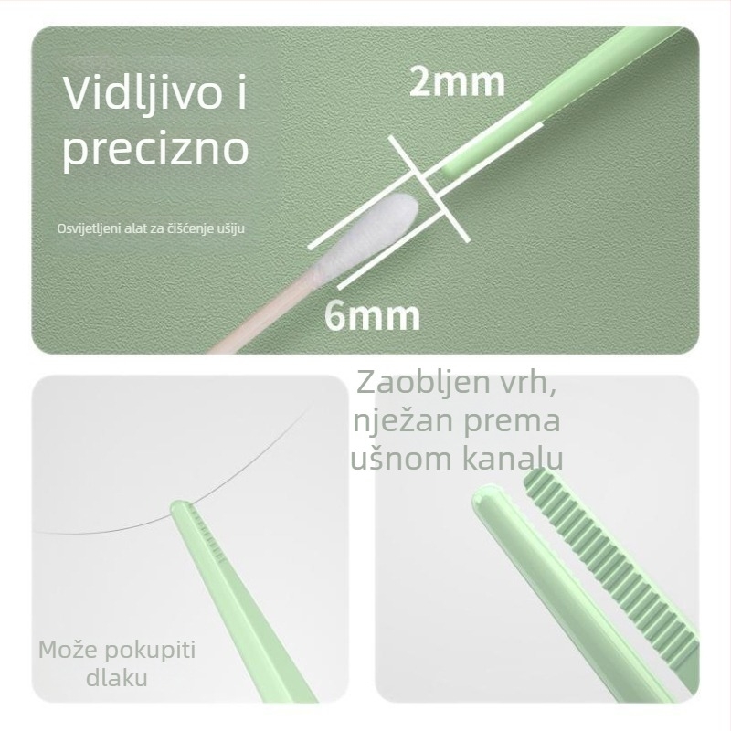 Dječji LED set za čišćenje uha – žličice za uši sa svjetlom, pinceta i povećalo