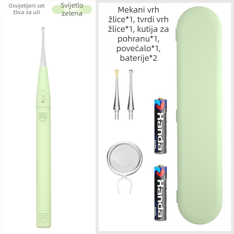 Dječji LED set za čišćenje uha – žličice za uši sa svjetlom, pinceta i povećalo