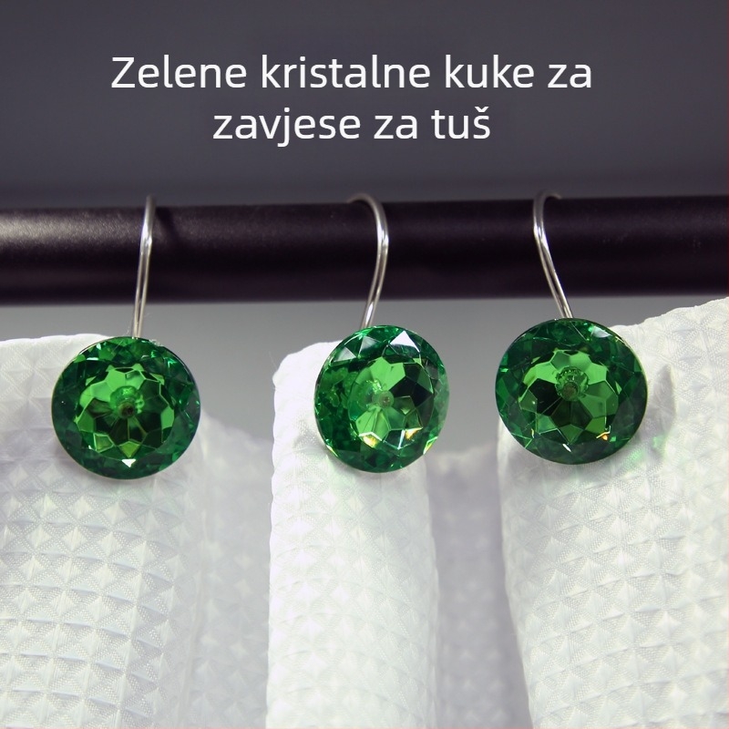 Kreativne akrilne kukice za tuš zavjesu, višebojne, S-oblik