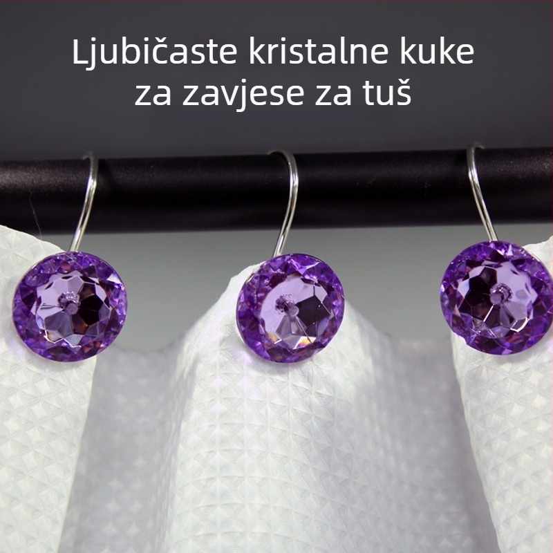 Kreativne akrilne kukice za tuš zavjesu, višebojne, S-oblik