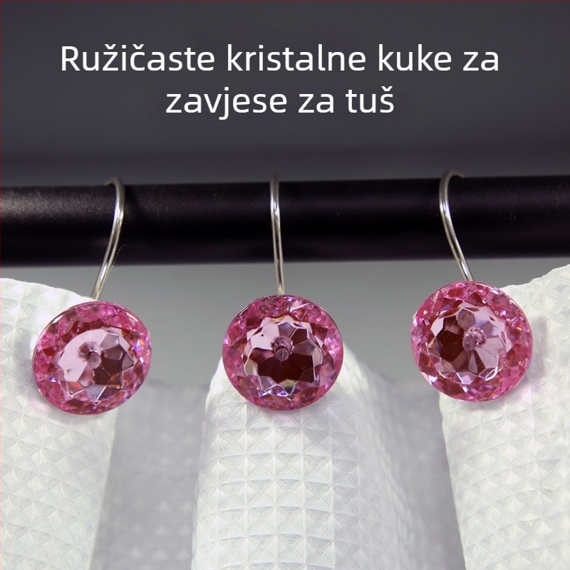 Kreativne akrilne kukice za tuš zavjesu, višebojne, S-oblik