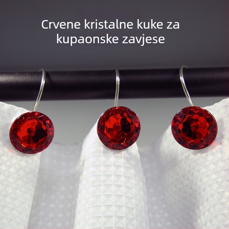 Kreativne akrilne kukice za tuš zavjesu, višebojne, S-oblik