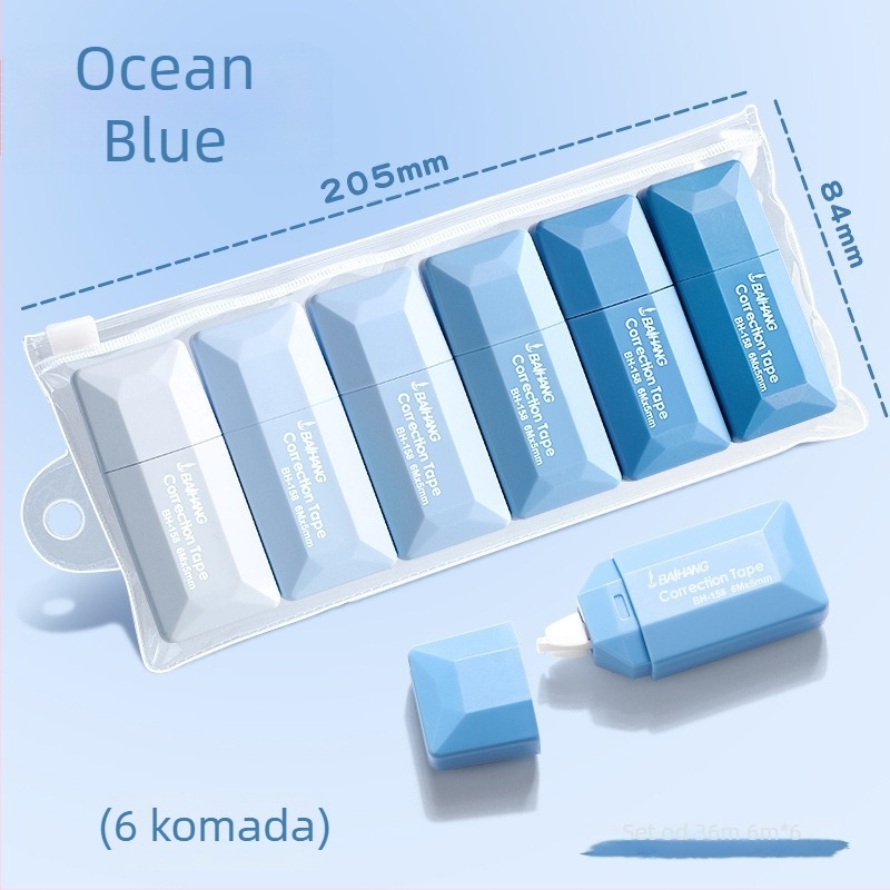 Dijamantna traka za korekciju, tiha i štedljiva, INST stil i japanski stil, slatka modna korekcijska traka, otporna na padove, paket od 6 kom.