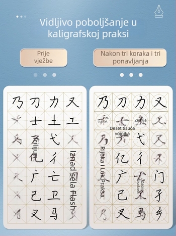 Liupingtang Praktična knjiga kaligrafije za odrasle u polukalligrafskom stilu — vježba kontrole pisanja tvrdo pero