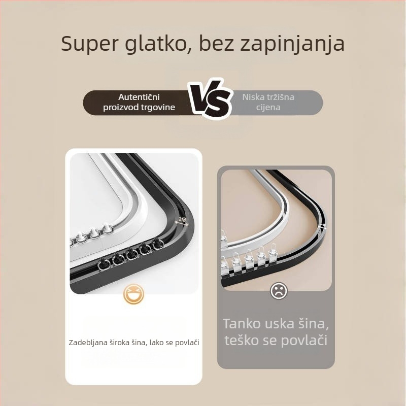 Magnetski set zavjesa za tuš, bez bušenja, zakrivljena pregradna zavjesa za kupaonicu, vodootporna tkanina za tuš, odjeljak suho–mokro, sklopiva