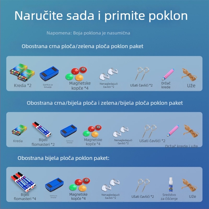 Drveni okvir, viseća magnetska ploča za pisanje, vertikalna ploča za poruke