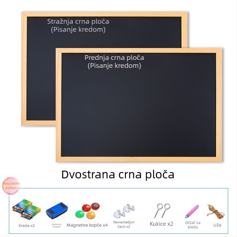 Drveni okvir, viseća magnetska ploča za pisanje, vertikalna ploča za poruke