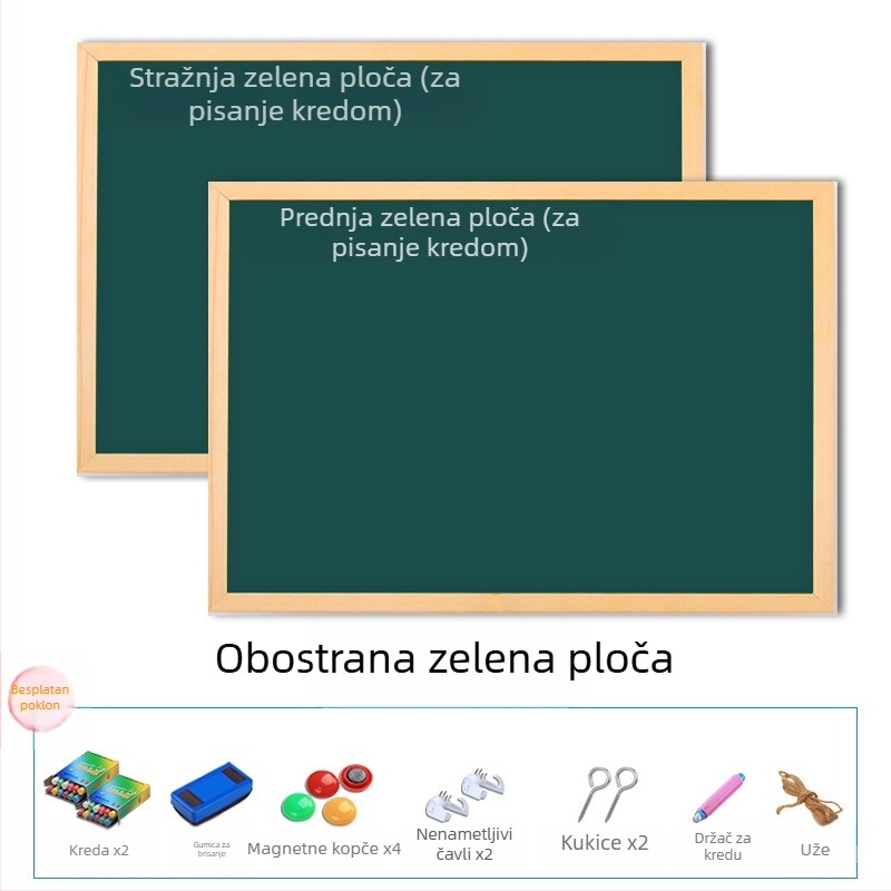 Drveni okvir, viseća magnetska ploča za pisanje, vertikalna ploča za poruke