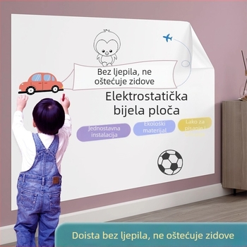Odvojiva elektrostaticka zidna naljepnica – bijela ploča za pisanje i crtanje za djecu