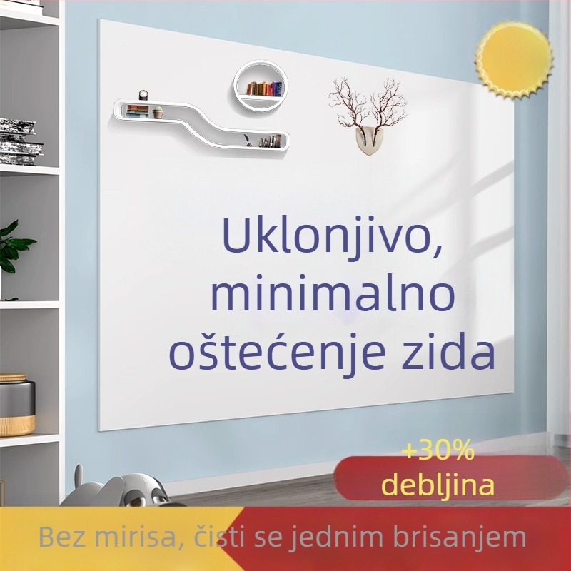 Odvojiva elektrostaticka zidna naljepnica – bijela ploča za pisanje i crtanje za djecu