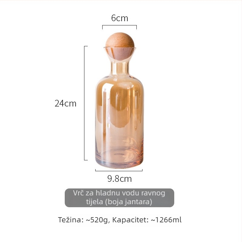 Set staklenih boca za vodu i čaše, velike kapacitete, nordijskog dizajna, prozirnog ravnog oblika, za kućnu upotrebu