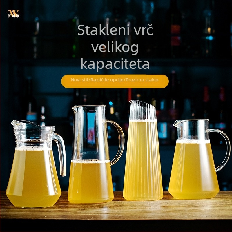 Džban od borosilikatnog stakla velike zapremnine za hladnu vodu, napitke, sokove i čepano pivo