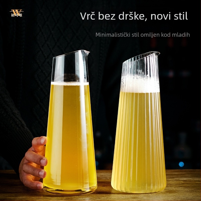 Džban od borosilikatnog stakla velike zapremnine za hladnu vodu, napitke, sokove i čepano pivo