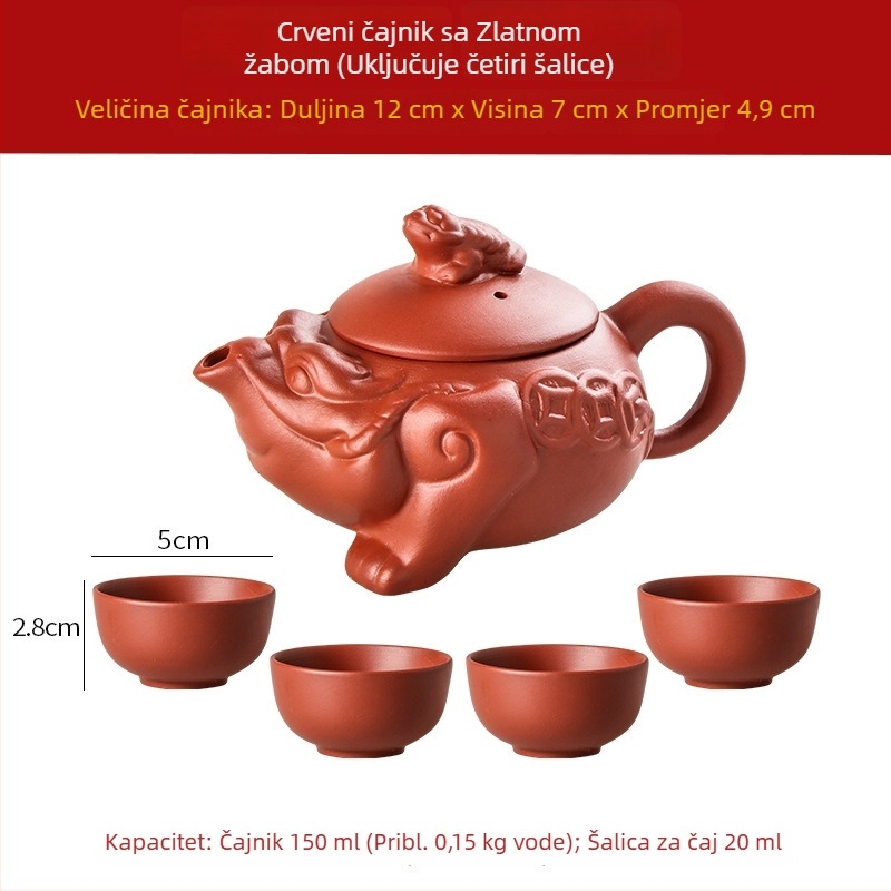 Mini set čajnika i šalice od Yixing ljubičaste glinene s pladnjem za čaj, Kung Fu čajni set