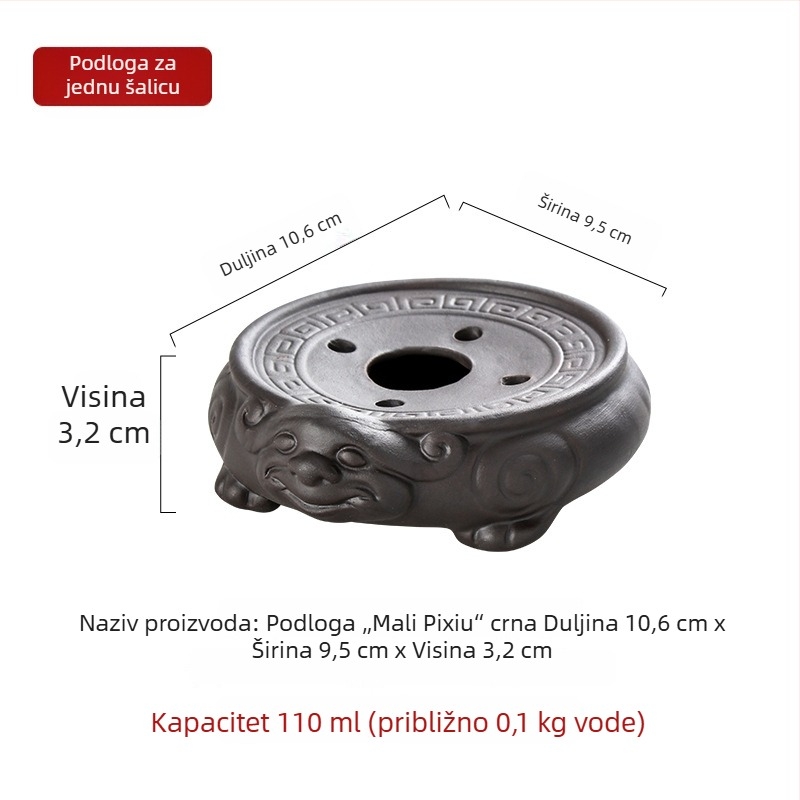 Mini set čajnika i šalice od Yixing ljubičaste glinene s pladnjem za čaj, Kung Fu čajni set