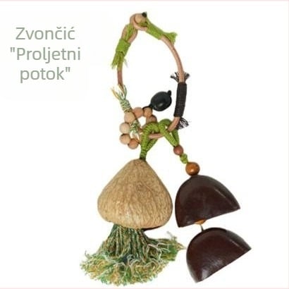 Prirodni zvončić od plodova školjke, ručno izrađeni viseći zvončić
