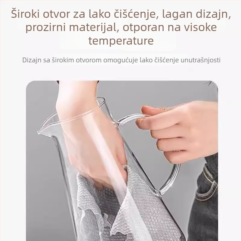 Staklena kanvica za vodu, otporna na visoke temperature, velike kapacitete, za kućnu i ugostiteljsku upotrebu